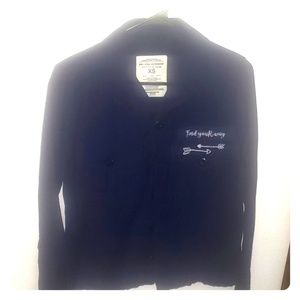 Navy Blue Zara Woman Overshirt